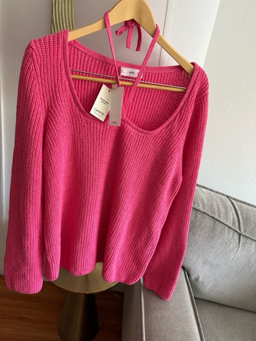 Mango 90’s Pink Chunky Oversized Sweater 3X